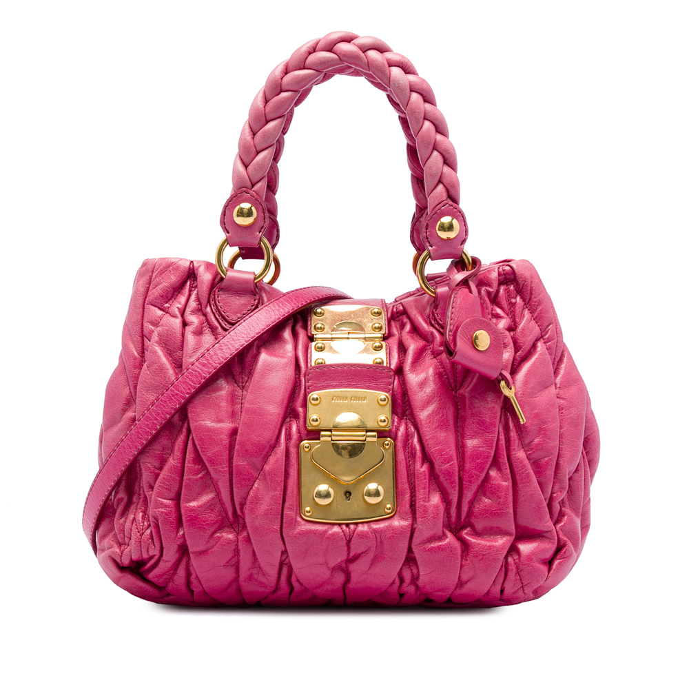 Pre-Loved Miu Miu Matelasse Lambskin Coffer Satchel